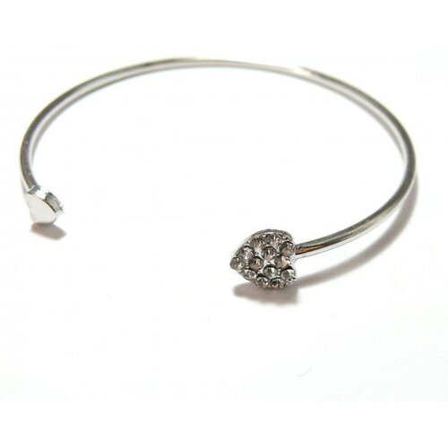 S1177464 pax 2 bracelet coeur strass couleur argent platine