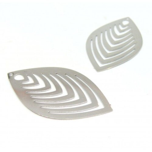Ae113732 pax 2 estampes forme marquise 42mm métal finition argent platine