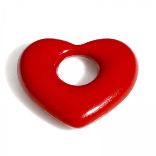 Ps11904824 pax 4 pendentifs coeur 18mm métal placage rouge