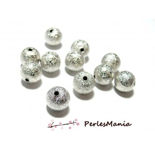 Ps1101253 pax 50 perles intercalaires stardust granitees paillettes 4mm argent vif