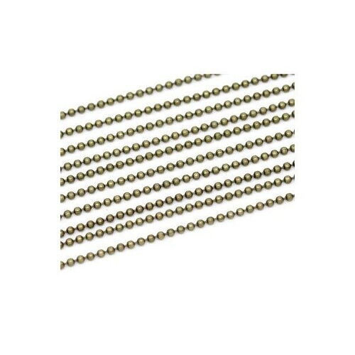 Ps1114663 pax 4 mètres chaine bille 1,5mm métal couleur bronze pour fabrication de bijoux