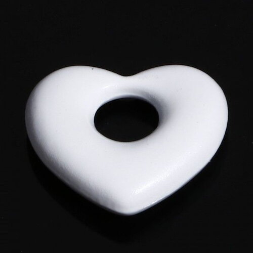 Ps11904818 pax 4 pendentifs coeur 18mm métal placage blanc