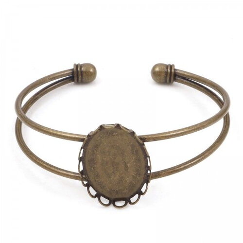 Ps11878887 pax 1 support de bracelet  vague pour cabochon ovale 18 par 25mm cuivre finition bronze