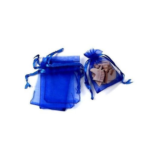 Ps110110510 pax 20 pochettes organza bleu electrique 7 par 9 cm pour bijoux, dragés