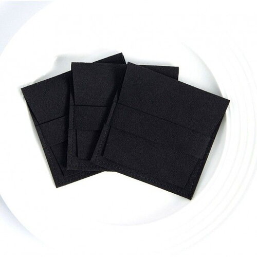 Ps11551786 pax 1 pochette pochon sachet cadeaux carré 6.2mm effet suédine coloris noir