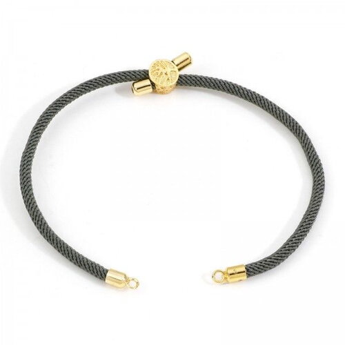 Ps11897051 pax 1 support bracelet intercalaire cordon nylon ajustable avec accroche slide arbre cuivre doré coloris gris