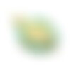 Ps11844759  pax 1 pendentif religieux,  vierge entourée de perles de verre facettée vert d'eau en acier inoxydable 304  doré