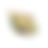 Ps11844766  pax 1 pendentif religieux, vierge entourée de perles de verre facettée multicolores en acier inoxydable 304 doré