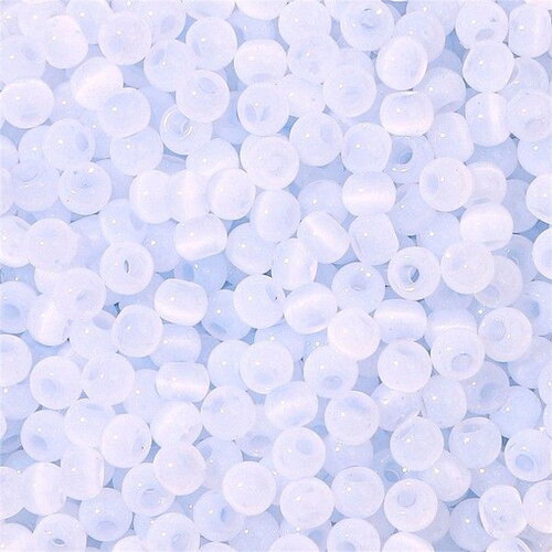 Ps11890601 lot 1 sachet d'environ 200 perles de verre - rondes 4mm  bleu lilas clair