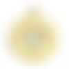 Ps110910231 pax 1 pendentif demi soleil inca 18mm en acier inoxydable 304 finition doré  pour création de bijoux raffinés