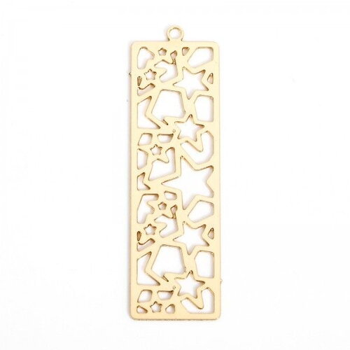 Ps11909805 pax 4 estampes pendentifs rectangle avec etoiles 47mm métal finition doré