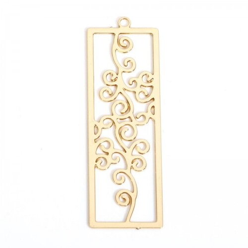 Ps11909807 pax 4 estampes pendentifs rectangle arabesque 47mm métal finition doré