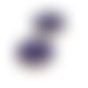 Ps110238305 pax 4 sequins résine style émaillés rond violet foncé 16 mm sur une base en métal dore