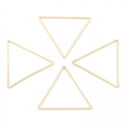 Ps11883189 pax 10 pendentifs triangle 17mm en cuivre finition doré 18kt pour création de bijoux raffinés