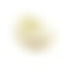 Ps11904555 pax 1 pendentif médaillon retro romantique avec rose résine émaillée blanche  20mm en acier inoxydable  doré 18kt