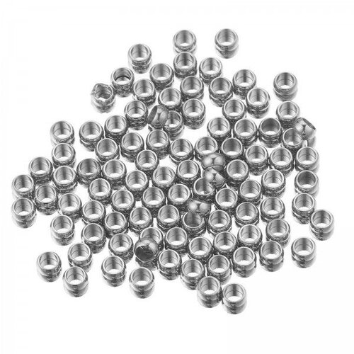 Ps11874778 pax 50 perles à écraser 1.5mm acier inoxydable 304 finition argenté
