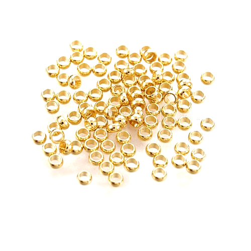 Ps11874784 pax 20 perles à écraser 2mm acier inoxydable 304 finition doré