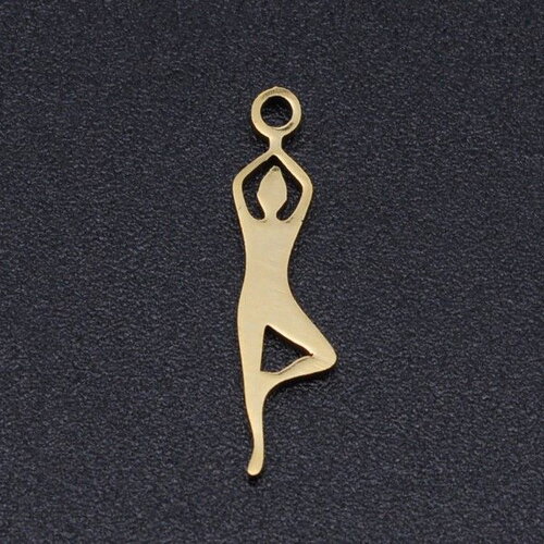 Ps11871122 pax 1 pendentif yoga 18mm en acier inoxydable finition doré