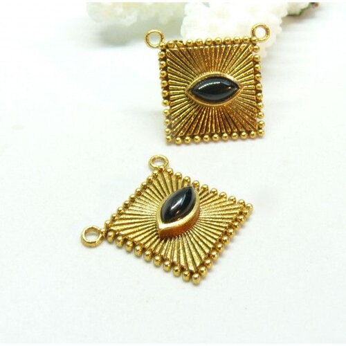 Copy of gd11001 lot 1 pendentif  coussinet 8mm avec décor  labradorite 8mm en argent 925 finition doré 18kt