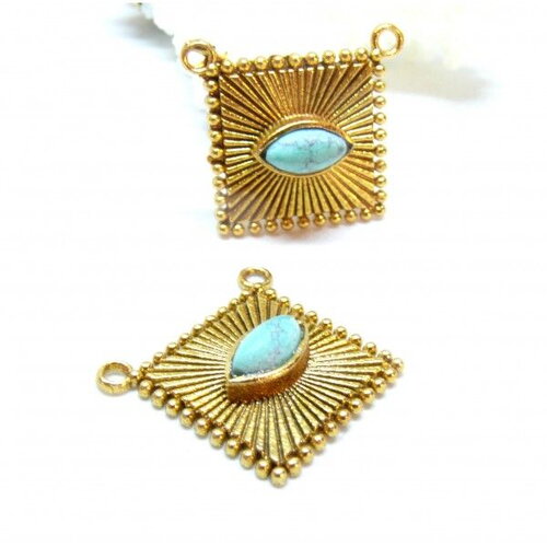 Copy of gd11001 lot 1 pendentif  coussinet 8mm avec décor  labradorite 8mm en argent 925 finition doré 18kt