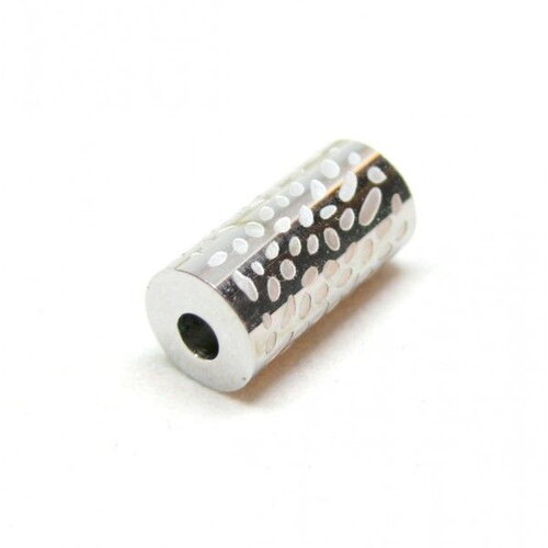 Copy of h11n097063lg pax 1 perle intercalaire tube martelé 12mm en acier inoxydable 316 finition doré 14kt