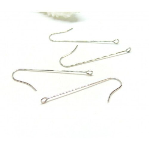 H11b02502g pax 4 boucles d'oreille dormeuse grand crochet  à décorer 40 mm striées acier inoxydable  304 placage ionique doré