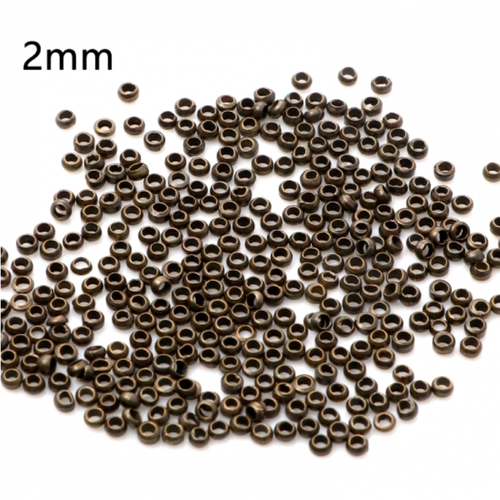 Ps11859878 pax 250 perles à écraser 2mm cuivre finition bronze