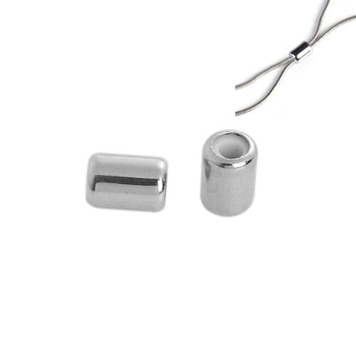 Ps110100509 pax 6 perles stopper 6 par 4mm avec trou 2mm en cuivre finition argenté
