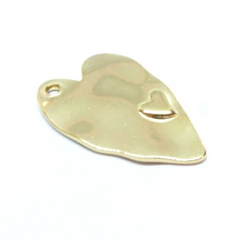 Ps11913361 pax 1 pendentif grand coeur 33mm en acier inoxydable 304 doré pour bijoux raffinés