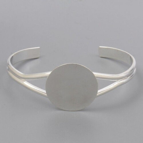 Copy of ps11878800 pax 1 support bracelet jonc plateau lisse 25mm cuivre finition argent vif