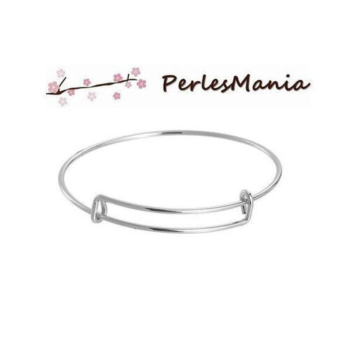 Ps1160390 pax 2 bracelets jonc extensibles métal finition argent platine