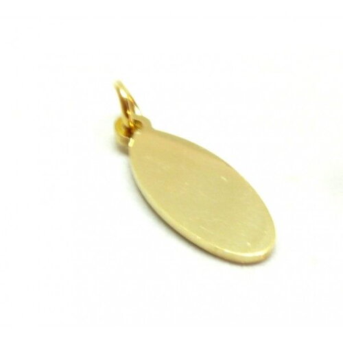 Ps11709657 pax 1 pendentif avec anneau ovale 22mm en acier inoxydable 304 finition doré 18kt