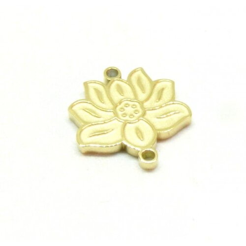 Ps11912811 pax 1 connecteur fleur de lotus 15mm en acier inoxydable 304 finition doré