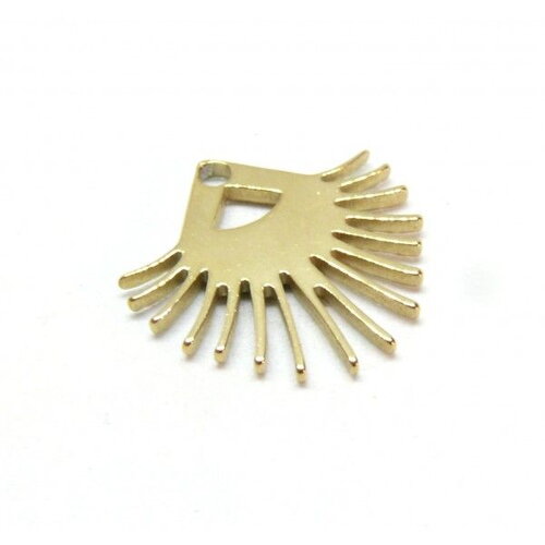 Ps11912824 pax 1 pendentif art deco style eventail 19mm en acier inoxydable 304 doré pour bijoux raffinés