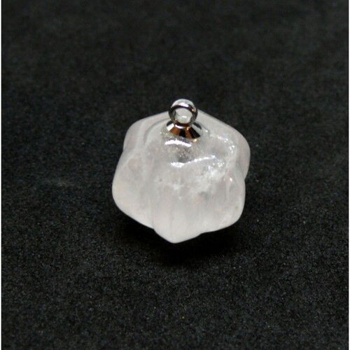 Ps110909911 pax 1 pendentif forme potiron 10mm quartz et laiton finition argenté