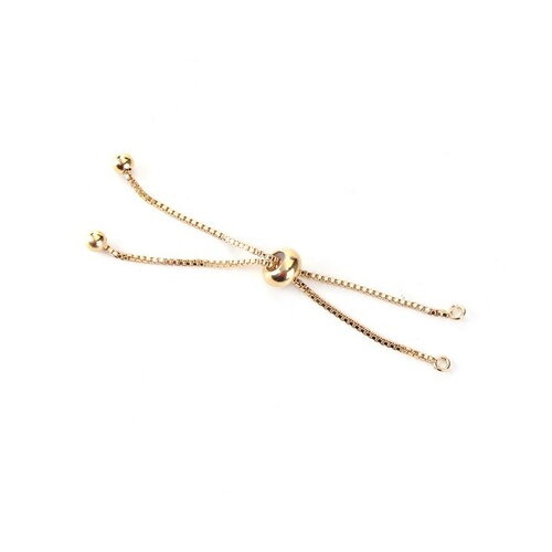 Copy of h142018g pax 2 bracelets réglable - intercalaire - 11 cm - maille en laiton - maille paloma plaqué or 18kt