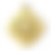 Ps11915110 pax 1 pendentif losange avec pierre blanche 13mm en acier inoxydable 304 doré