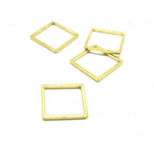 Ps11883171 pax 20 pendentifs carre 8mm en cuivre finition doré 18kt pour création de bijoux raffinés