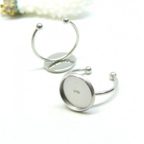 Copy of h11t04719a pax 2 supports de bagues pour cabochon rond 10mm en acier inoxydable