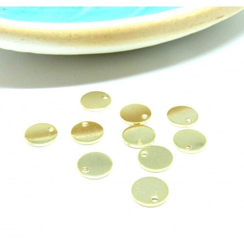 Bu11201201113825 pax 4 pendentifs médaillon - 12mm - en acier inoxydable 304 finition doré