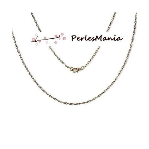 Copy of s11102651 pax 12 colliers sautoirs 81cm chaine maille forcat 3.5 par 2.5mm bronze