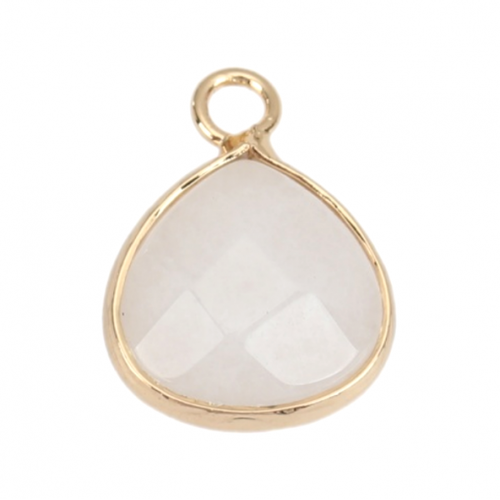 Copy of ps110205484 pax 1 pendentif triangle 17 par 13mm mm pierre blanche métal finition doré