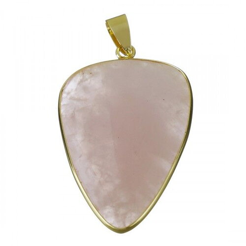 Bu11191108154804 lot 1 pendentif quartz rose avec bélière en laiton finition doré ref 1