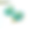 Bu11220407102152 lot de 1 pendentif charms, rectangle avec etoile émaillés avec strass 21mm turquoise ref 6