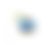 Bu112311091644323530 pax 1 pendentif émaillés rond bleu turquoise 13mm avec strass rouge ref4