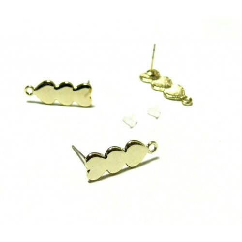 Ps11102336 pax 4 supports de boucle d'oreille puce coeur avec anneaux d'attache dore