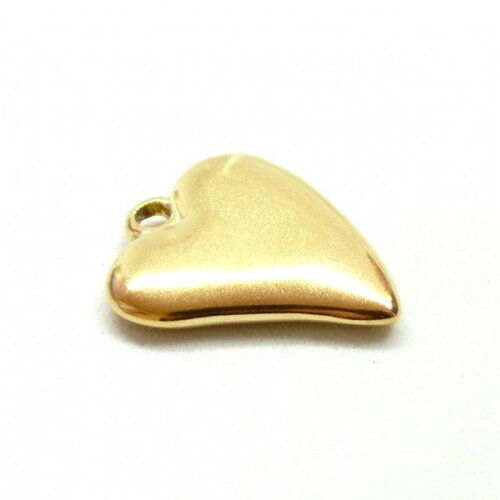 Ps11913355 pax 1 pendentif coeur 22mm en acier inoxydable finition doré