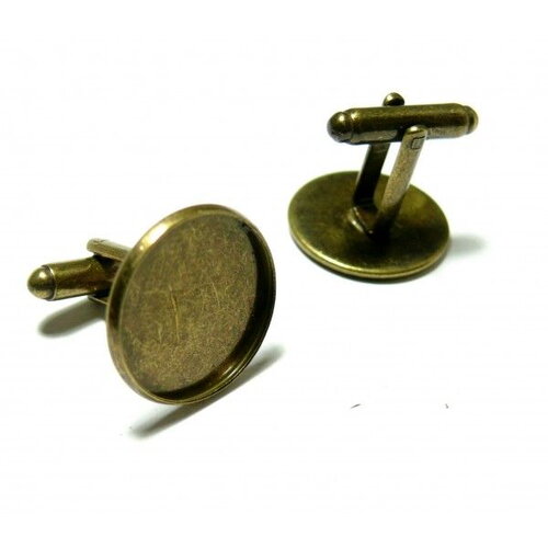 Copy of bn118897 pax 10 supports boutons de manchettes 18mm bronze qualité laiton