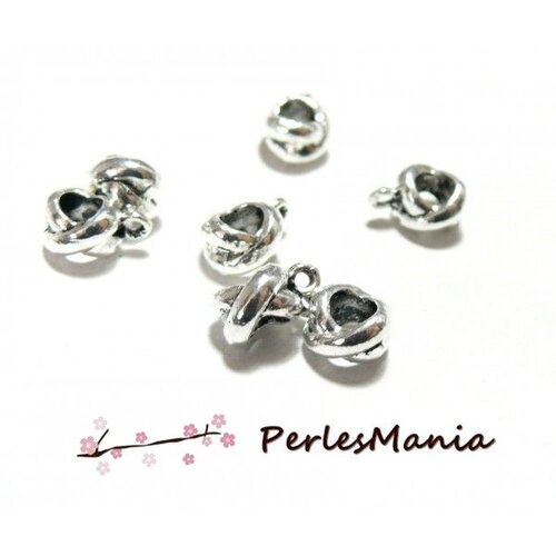 Copy of pax environ 75 pendentifs bélières noeuds 2n3665 metal argent platine