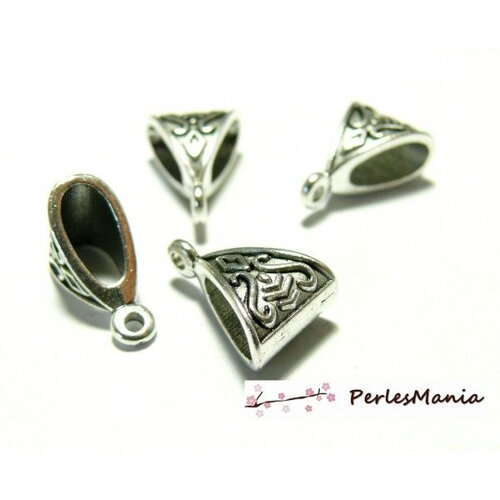 Copy of pax 20 bélières passant art deco 2y1534 metal couleur argent antique